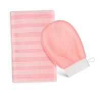 TOGEVAL Guante Exfoliante Corporal y Paño para Espalda Set de Baño Reutilizable para Exfoliación Completa y Eliminación de Muerta Suave y Cómodo para Ducha