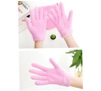 TOGEVAL Guantes Hidratantes de Gel para Manos Guantes Blanqueadores con Interior Suave Reutilizables para Cuidado de Piel Seca y Masajes Ducha Color Rosa
