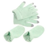 TOGEVAL Guantes Hidratantes de Gel Talla Única y Calcetines Hidratantes para Pies Secos y Agrietados Set Reutilizable para Cuidado Profundo de Manos y Pies Hipoalergénicos y Lavables