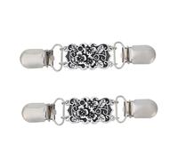 TOGEVAL Hebillas Vintage para Suéter 2 Piezas, Pinzas para Chal y Cárdigan, Clip Retro para Bufanda y Cuello de Ropa, Accesorios de Metal Brillo Duradero para Mujer
