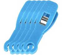 TOGEVAL Herramientas Profesionales para Perforaciones, Pinzas Piercing Azules Desechables Clips Antideslizantes, 5 Piezas, Ideales para Fijar Perforaciones en Orejas y Zonas Corporales