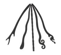 TOGEVAL Horquillas Chinas de Madera Negra Vintage 5 Piezas, Palillos Cabello Tradicionales Hechos a Mano, Accesorios Minimalistas para Moños, Bodas y Uso Diario