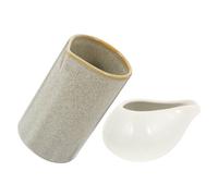 TOGEVAL Jarra de Leche de Cerámica Blanca 2 Piezas Boquilla Redonda para Salsa y Café Dispensador Pequeño para Jarabes y Condimentos Adecuado para Cafeterías y Uso Gastronómico