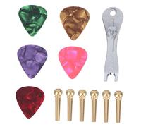 TOGEVAL Juego de 12 Extractores de Clavijas para Puente de Guitarra con Clavijas Finales Y Extractor de Púas para Guitarras Acústicas Y Eléctricas Color Aleatorio