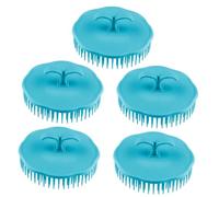 TOGEVAL Juego de 5 Cepillos Cabello de Plástico Cabezal Redondo Peines de Masaje para Cuero Cabelludo Herramienta para Baño y Ducha Diseño Ergonómico Duradero y Fácil Color Aleatorio