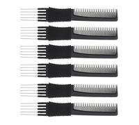 TOGEVAL Juego de 6 Peines de Acero para Cardar Cabello Peines Multifuncionales Portátiles para Peluquería Diseño de Dientes Suaves Ergonómicos para Cabello Natural y Grueso Accesorios