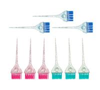 TOGEVAL Juego de 9 Brochas para Teñir el Cabello con Mango Ergonómico Brochas Aplicadoras de Plástico Azul Rosa y Verde para Mechas Retoques y Coloración Profesional Salones y Hogar
