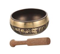 TOGEVAL Juego de Cuenco Tibetano de Meditación para Yoga Varios estilos con Mazo de Madera y Cuenco de Cobre para Relajación y Alivio del Estrés en Mindfulness