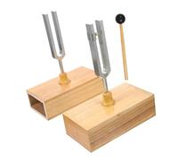 TOGEVAL Juego de Diapasones Acústicos Experimentales con Base de Madera y Martillo Instrumento para Pruebas Físicas y Sonido Diapasón Ajustable para Experimentos Educativos