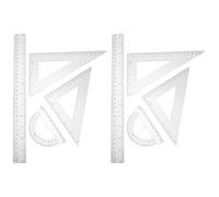 TOGEVAL Juego de Reglas Transparentes 30 Cm 4 Piezas, Transportador Triangular y Regla de Plástico, Kit Geométrico para Dibujo y Medición, Útil para Estudiantes y Profesores