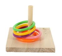 TOGEVAL Juguete Educativo Aros para Loros 5 Aros De Colores Aleatorios, Material Seguro De Madera, Adecuado para Entrenamiento y Entretenimiento De Pájaros Pequeños