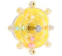 TOGEVAL Juguete Giratorio para Loros y Periquitos Rueda Interactiva Segura y Creativa para Jaulas Accesorio Decorativo Amarillo para Mascotas Pequeñas