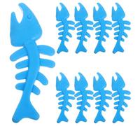 TOGEVAL Juguete Masticable para Perros en Forma de Hueso de Pescado 9 Piezas TPR Seguro para Morder y Ayudar Dentición y Desarrollo Intelectual Color Aleatorio