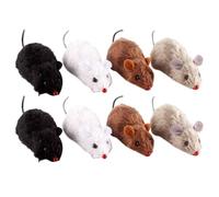 TOGEVAL Juguetes de Peluche Realistas para Gatos, 8 Unidades de Ratones Mecánicos Cuerda, sin Pilas, Diseño Interactivo para Entrenamiento y Entretenimiento Felino, Color Aleatorio