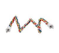 TOGEVAL Juguetes para Loros Masticables con Cuerda de Algodón Multicolor, Escalera Giratoria de 80 Cm para Trepar, Columpio de Loro Resistente y Suministros para Aves de Compañía en Jaulas