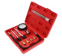 TOGEVAL Kit Comprobador de Compresión para Motores Pequeños, Manómetro de Presión Doble Uso para Automóviles y Motocicletas, Herramientas de Prueba Varilla Extendida para Mantenimiento