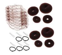TOGEVAL Kit de Moldeo de Moños Tipo Donut para Cabello Largo Mujeres con Redes Elásticas y Horquilla para Ballet Fiestas y Eventos Formales
