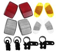 TOGEVAL Kit Reflectores Bicicleta Delanteros y Traseros con Función Doble Reflector y Luz Trasera para Seguridad Nocturna Alta Reflectividad Duraderos para Tija Sillín y Manillar para