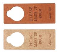 TOGEVAL Letrero Colgante para Puerta de Hotel 2 Piezas Pu Doble Cara Mensajes No Molestar Favor, Haga la Habitación en Color Marrón y Beige, Señal Reversible para Uso en Hoteles y