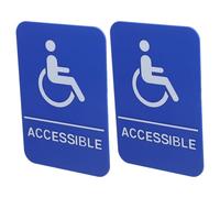 TOGEVAL Letrero de Estacionamiento para Discapacitados Braille, Autoadhesivo, Color Azul, 23 X 15 Cm, Señal Accesible para Sillas de Ruedas, Paquete de 2 Unidades, Uso en