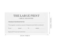 TOGEVAL Libro de Chequera Tamaño Grande Letra Clara, Cuaderno de Gestión Financiera Personal Portátil para Registro de Cheques, Seguimiento de Gastos y Control de Presupuesto, 1 Unidad