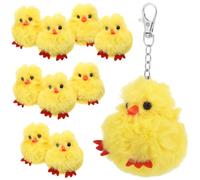TOGEVAL Llavero de Peluche de Patito Amarillo 10 Unidades Tamaño 15X6 CM Llaveros Kawaii para Bolso de Felpa Suave para Obsequio y Uso Diario