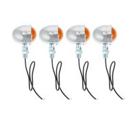 TOGEVAL Luces Intermitentes Retro para Motocicleta 12v de Metal Plateado, Juego de 4 Piezas, Indicadores de Señal para Accesorios de Moto, Compatibles Mayoría de Modelos, Uso en Carretera
