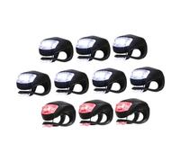 TOGEVAL Luz de Bicicleta Delantera y Trasera de Silicona Negra 10 Piezas 5 Luces Blancas y 5 Luces Rojas Resistente al Agua para Ciclismo Días Lluviosos Accesorios Compactos para