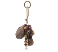 TOGEVAL Maraca Africana de Concha Natural, Instrumento de Percusión Manual de Semillas, Agitador de Nueces para Terapia Sonora y Música Tradicional, Diseño Tribal Portátil para Yoga