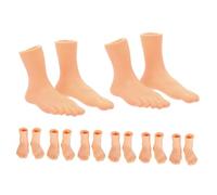 TOGEVAL Marionetas de Dedo de Pies Humanos 3D 16 Piezas 8 Izquierdos 8 Derechos Vinilo Seguro y Duradero Juguete Cognitivo Infantil para Aprendizaje Preescolar y Reconocimiento