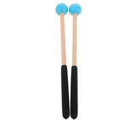 TOGEVAL Mazas de Percusión para Xilófono y Marimba 1 Par con Mango de Madera Cabeza de Goma Azul Baquetas Infantiles para Instrumentos Orff Uso Escolar y Entretenimiento Musical