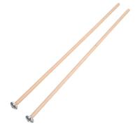 TOGEVAL Mazas Metálicas para Xilófono y Glockenspiel Par de Baquetas Profesionales con Cabeza de Metal y Mango de Madera Diseño Largo y Plano Accesorio de Percusión Versátil para