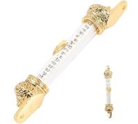 TOGEVAL Mezuzah Metálica Religiosa con Pergamino Visible para Puerta Exterior Placa Decorativa Judaica con Bendición Regalo Espiritual con Diseño Delicado para Hogar y Entrada