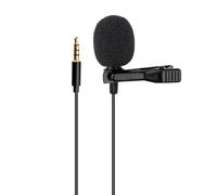 TOGEVAL Micrófono Lavalier Omnidireccional de Solapa con Clip Mini para Móvil y PC Cable de Compatible con Smartphones y Cámaras Negro con Espumas Incluidas