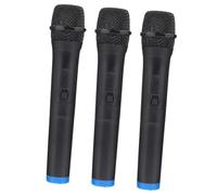 TOGEVAL Micrófonos Falsos para Niños 3 Piezas de Plástico Ligero Negro, Accesorios de Escenario para Cosplay y Presentaciones Infantiles, Juguetes Seguros y Compactos para Teatro