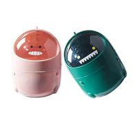 TOGEVAL Mini Cubo de Basura de Escritorio Tapa Abatible Diseño Dinosaurio Pequeño Plástico Resistente Pack 2 Unidades Verde y Rosa Adecuado para Oficina Cocina y Mesa Pequeña