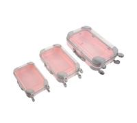 TOGEVAL Mini Maleta Para Guardar Pestañas Postizas 3 Unidades Organizador De Viaje De Plástico Estuche Vacío Para Guardar Pestañas Estuche De Viaje Color Rosa