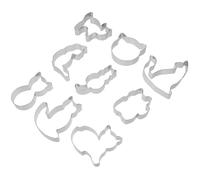 TOGEVAL Molde para Galletas de Acero Inoxidable 9 Piezas Cortadores Reutilizables en Forma de Gato, Molde Portátil para Hornear Diy, Adecuado para Fiestas y Repostería Creativa