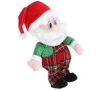 TOGEVAL Muñeco De Papá Noel Navideño Bailarín Eléctrico Tirantes Verde, Juguete Decorativo De Navidad Canciones y Movimiento para Escaparates y Decoraciones Festivas