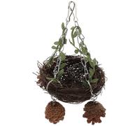 TOGEVAL Nido de Ratán para Pájaros Colgante Natural para Loros Medianos y Grandes Cama y Columpio para Jaula de Mascotas Juguete Interactivo para Pájaros Jaula