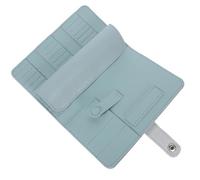 TOGEVAL Organizador de Brocas para Manicura 37 Agujeros Bolsa Plegable Azul Agua para Almacenamiento de Herramientas de Uñas Soporte Compacto y Portátil para Salón y Uso Profesional