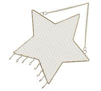 TOGEVAL Organizador de Pendientes Colgantes y Exhibidor de Joyas de Pared en Hierro Dorado Diseño de Estrella, para Pendientes y Collares, Adecuado para Dormitorio, Decorativo y Funcional