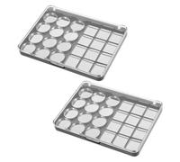 TOGEVAL Paleta de Sombras de Ojos Magnética Vacía Bandeja Ligera de As y Hierro de 2 Piezas Color Plata para Maquillaje DIY y Bolso