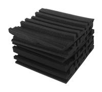 TOGEVAL Paneles Insonorizantes de Espuma Acústica Negra 6 Piezas 30X30X25 CM Alta Densidad Retardante de Llama para Aislamiento Acústico de Paredes Estudios Ktv y Salas de Grabación