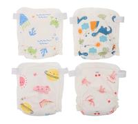 TOGEVAL Pantalones de Entrenamiento Ajustables de Algodón para Bebés 6-11 Kg Absorbentes y Reutilizables 4 Piezas Diseños Divertidos Arcoíris Dinosaurio Ideales para Entrenamiento