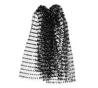 TOGEVAL Pañuelo De Diamantes De Imitación Camiseta Bufanda Delirante Trajes Rave Para Mujer Sombrero De Encaje Bufanda Rave Mujer Diadema De Velo De Malla De Malla Poliéster Black