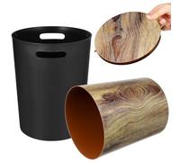 TOGEVAL Papelera con Tapa Abatible Imitación Madera Cubo de Basura Grande para Cocina Baño Oficina Recipiente Decorativo y Fácil de Limpiar para Hogar y Estancias