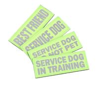 TOGEVAL Parches Reflectantes para Arneses de Perros de Servicio Resistentes al Desgaste Portátiles Mágico 4 Unidades Verde para Uso Nocturno y Paseos Seguros