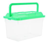 TOGEVAL Pecera Portátil Mediana de Plástico Abs Transparente con Asa para Transporte de Peces, Tortugas y Hámsteres, Tanque Multifuncional para Mascotas con Diseño Verde y Mini Acuario