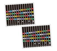 TOGEVAL Pegatinas De Escala Para Guitarra 4 Piezas 2 Juegos, Adhesivos Prácticos Para Notas y Señales De Nota, Ideales Para Principiantes, Fáciles De Entender y Aplicar El Diapasón